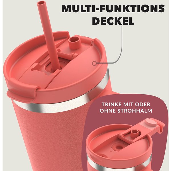 Contigo Isolier-Trinkbecher Tumbler, 1,2 Liter, coral