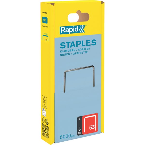 Rapid Feindrahtklammern Typ 53, 6 mm, Großpackung