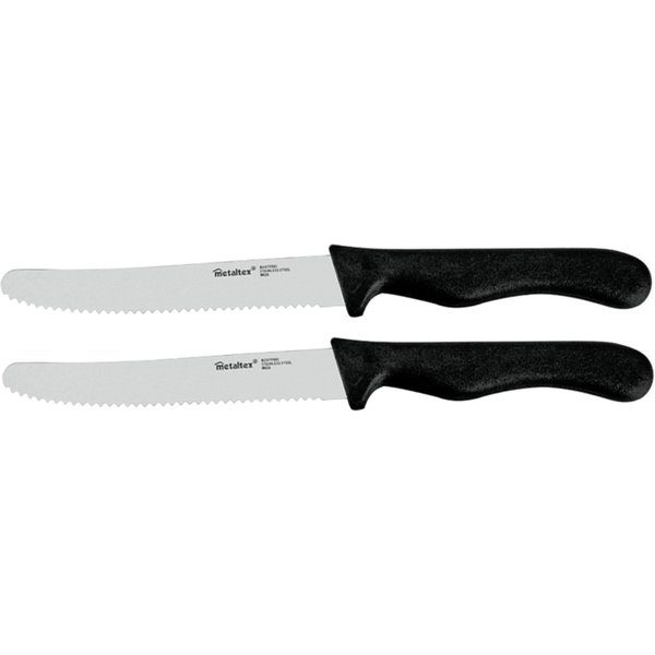 Metaltex Brotzeitmesser Basic, Schwarz, 2Er Set-image
