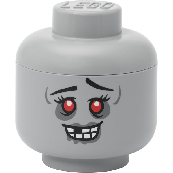 LEGO Aufbewahrungskopf STORAGE HEAD ZOMBIE, S, steingrau