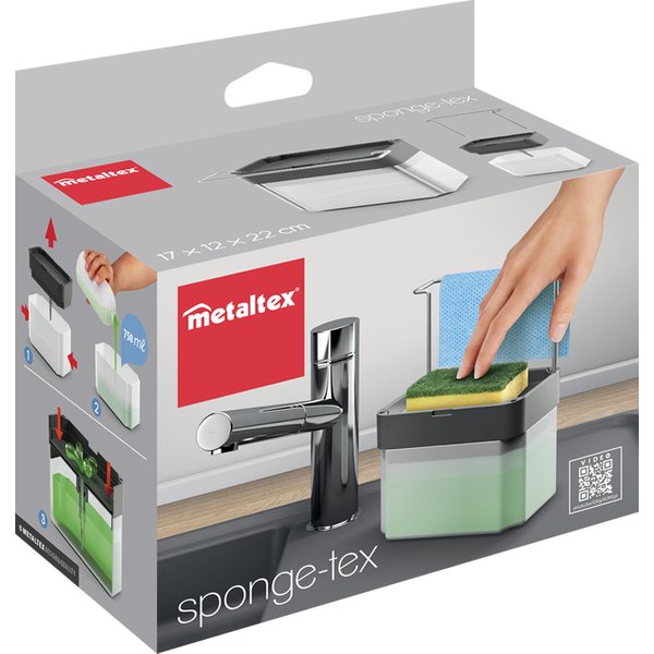 metaltex Seifenspender Spongetex, 0,75 Liter, Kunststoff
