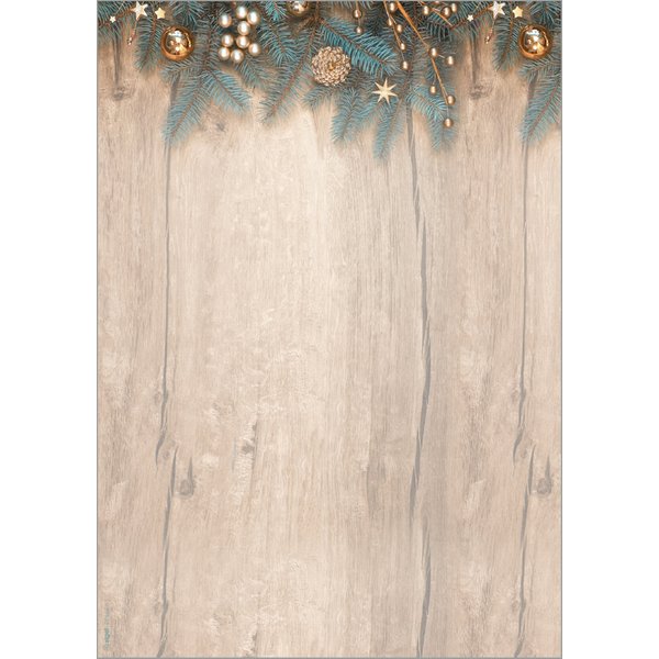 sigel Weihnachts-Motiv-Papier , Golden Greens, , A4, 90 g/qm