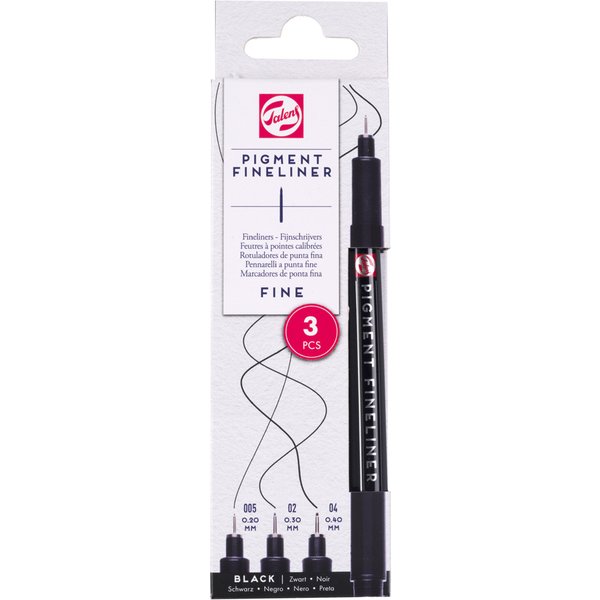 ROYAL TALENS Pigment Fineliner Fine, schwarz, 3er Set
