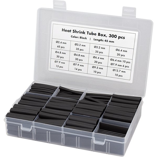 LogiLink Schrumpfschlauch-Set, 300-teilig, schwarz