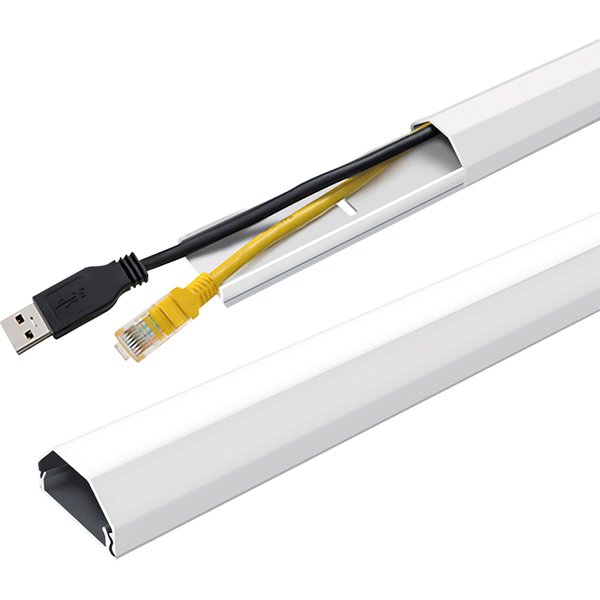 LogiLink Kabelkanal, aus Aluminium, Länge: 1.100 mm, weiß