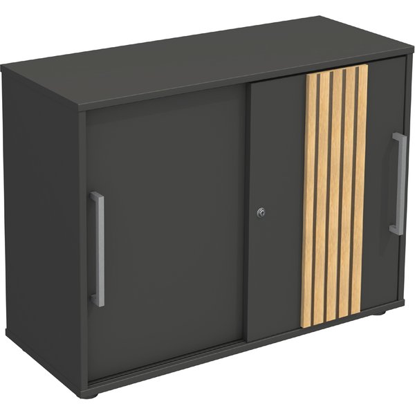 kerkmann Sideboard Oxford, 2 Oh, 2 SchiebetüRen, Anthrazit-image