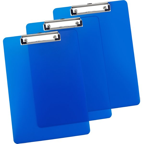 RAPESCO Klemmbrett, DIN A4, PP, transparent-blau, 3er Set