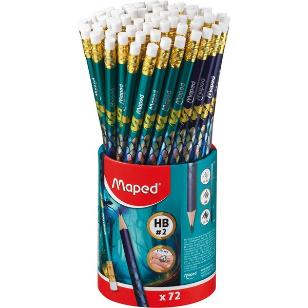Maped Bleistift DRAGON, mit Radierer, HB, 72er Köcher