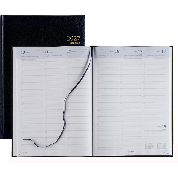 Brepols Buchkalender , OMEGA 30, 2027, 210 x 290 mm, schwarz