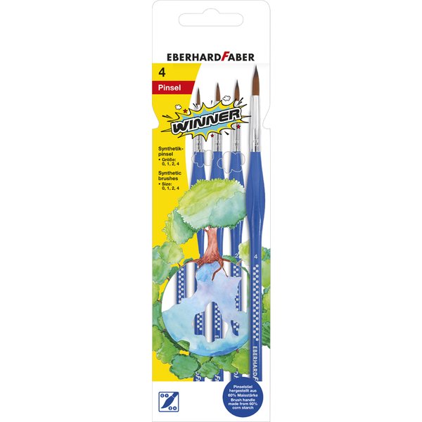 Eberhard Faber Synthetikhaarpinsel-Set Winner, 4-Teilig-image