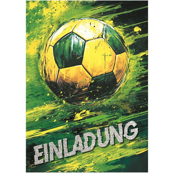 Häfft Einladungskarte , Fußball, , DIN A6, 12er Set