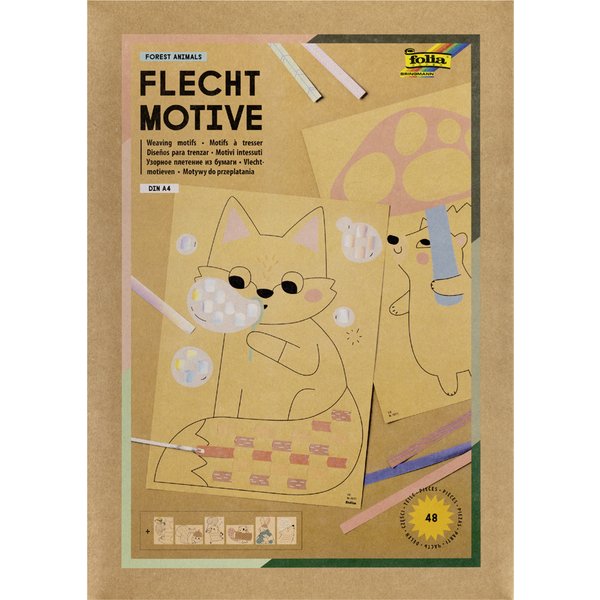 folia Flechtmotive Waldtiere, DIN A4, 48 Teile