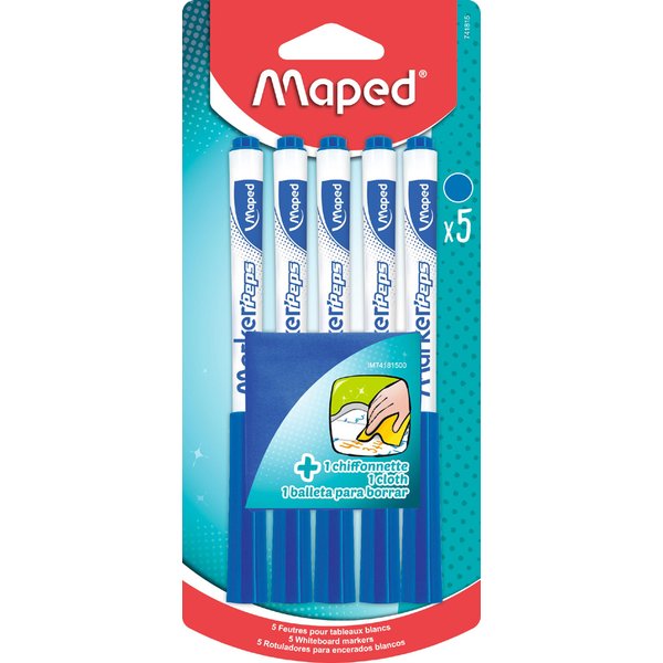 Maped Whiteboard-Marker Marker, Peps, 5Er Blister, Blau-image