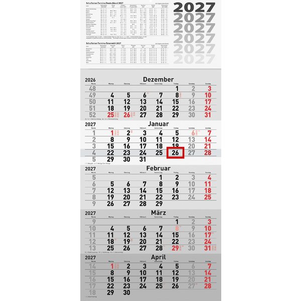 rido idé Wandkalender , 5-Monatskalender, , 2027