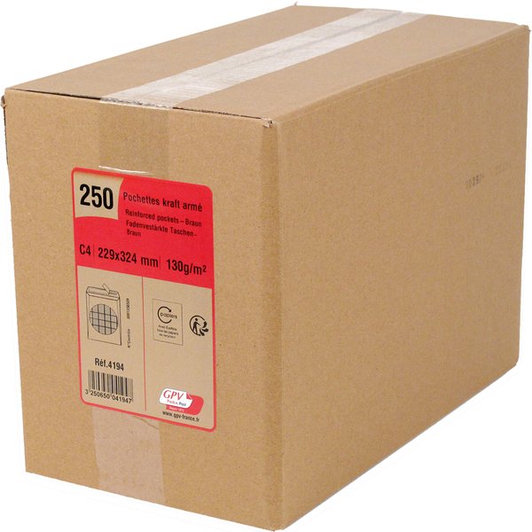 Restposten: GPV Versandtaschen, C4, 229 X 324 Mm, Braun,-image