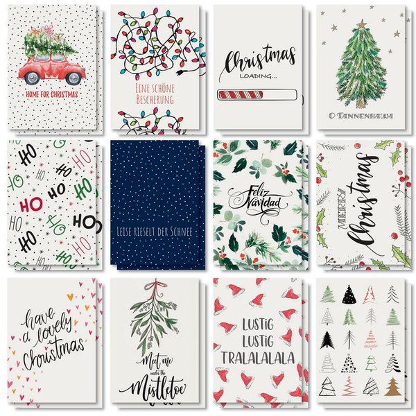 sigel Weihnachts-Postkarten-Set , Colourful Christmas, , A6