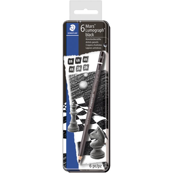 Staedtler Bleistift Mars Lumograph Black, 6Er Metalletui-image