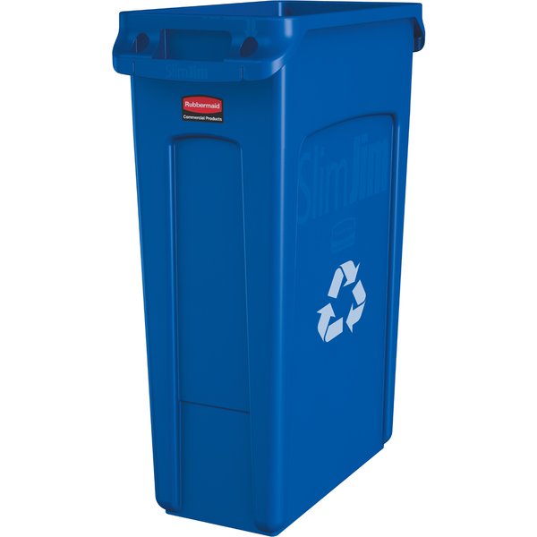 Rubbermaid Abfallbehälter Slim Jim mit Lüftungskanälen,blau