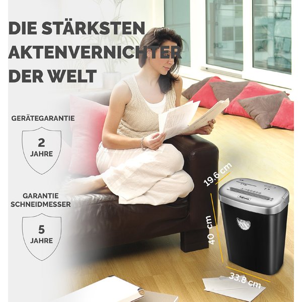 Fellowes Aktenvernichter Powershred 53C, schwarz, Partikel