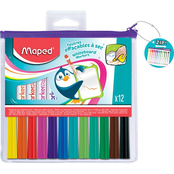 Maped Whiteboard-Marker Marker, Peps,12Er ReißVerschlußTasche-image