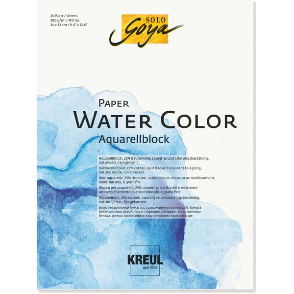 KREUL Künstlerblock SOLO Goya Paper Water Color, 180x240 mm