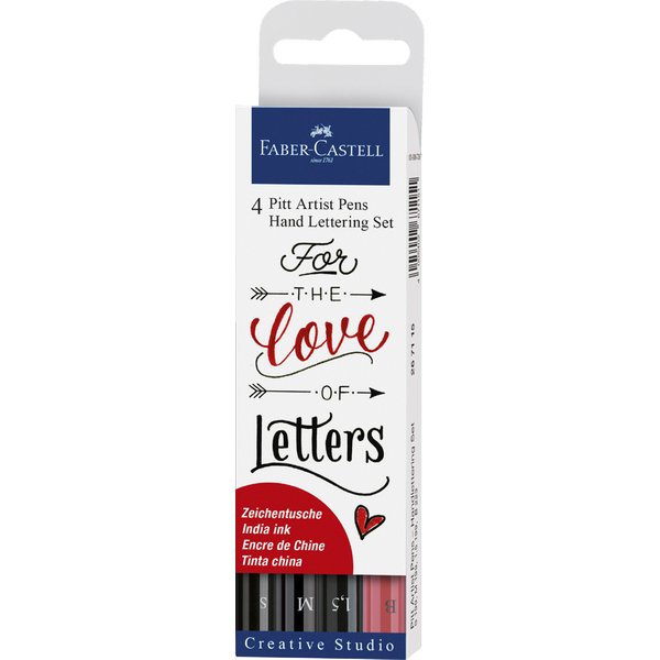 FABER-CASTELL Tuschestift PITT artist pen, 4er Etui