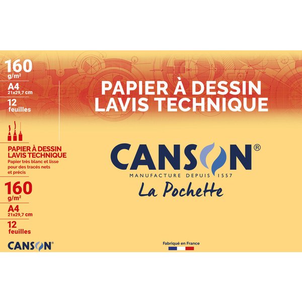 Canson Technisches Zeichenpapier, DIN A4, 160 G/Qm, Weiß-image