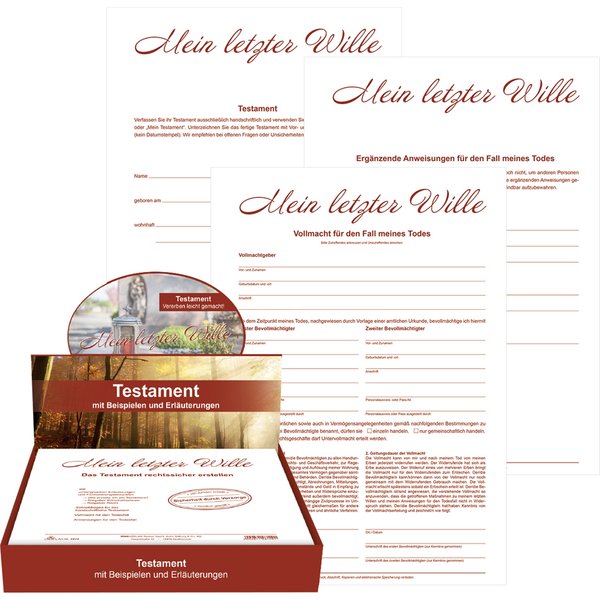 RNK Verlag Vordruck Testament , Mein letzter Wille, , Display