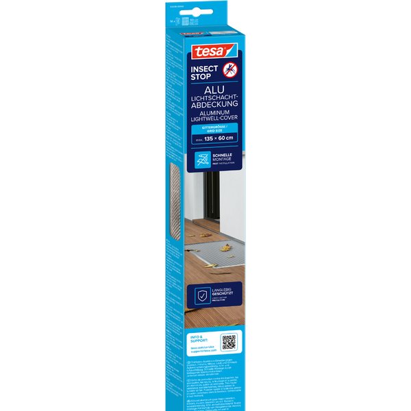 tesa Lichtschachtgitter INSECT STOP ALU, 1,35 m x 0,60 m