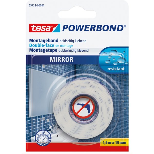 Tesa Powerbond Montageband FüR Spiegel, 38 Mm X 5,0 M-image