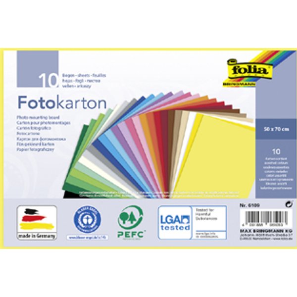 folia Fotokarton, (B)500 x (H)700 mm, 300 g/qm, sortiert