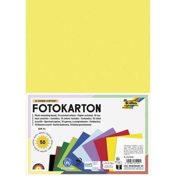 folia Fotokarton, DIN A4, 300 G/Qm, Farbig Sortiert-image