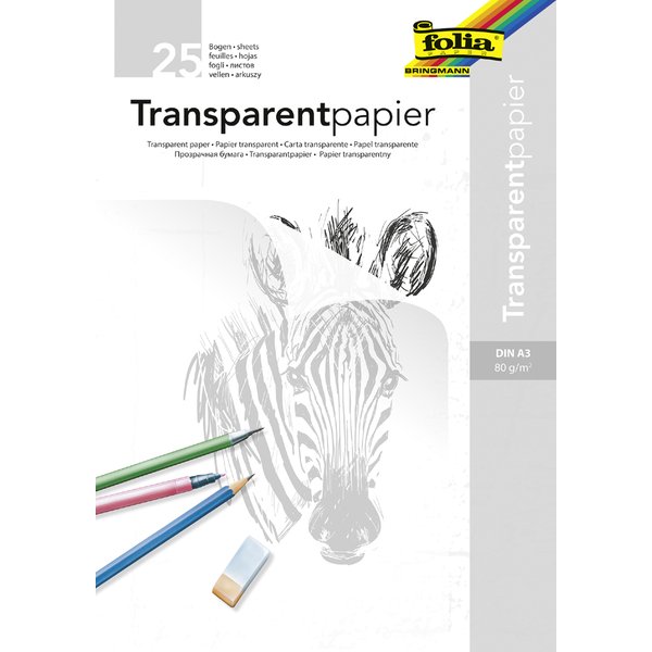 folia Transparentpapier-Block, DIN A4, 80 G/Qm, 25 Blatt-image