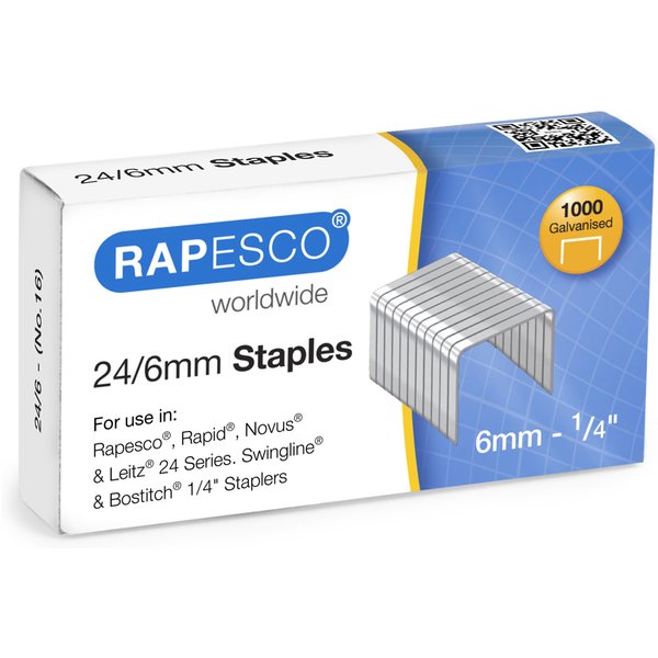 Rapesco Heftklammern 24/6, Verzinkt, 1.000 StüCk-image