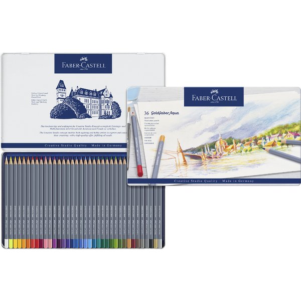 FABER-CASTELL Aquarellstifte GOLDFABER, 36er Metalletui