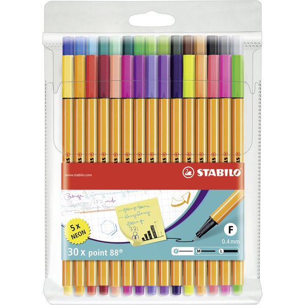 STABILO Fineliner point 88, 30er Kunststoffetui