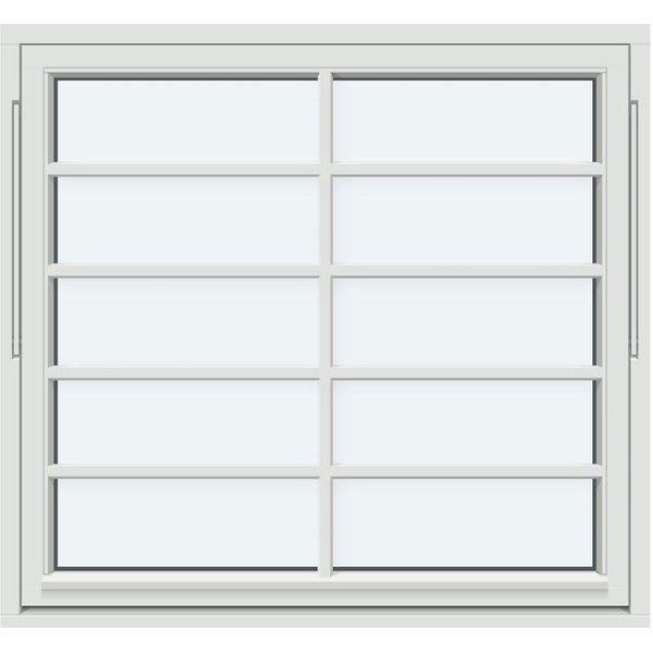 Outward-Opening Pivot Window | 1 Outward-Opening Pivot Sash with 4 Horizontal Decorative Bars and 1 Vertical Decorative Bar