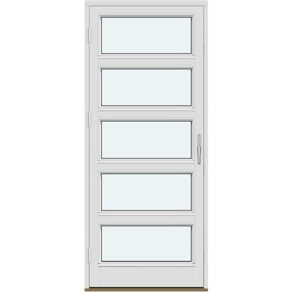 Single-Panel Outswing Patio Doors | 1 outswing door leaf with 4 horizontal glass-dividing bars