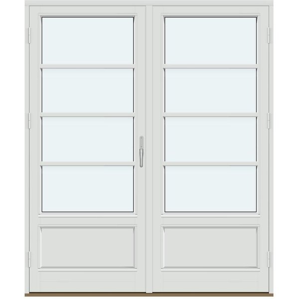 Two-Panel Outswing Patio Doors | 2 door leaves with panels and 3 horizontal decorative bars