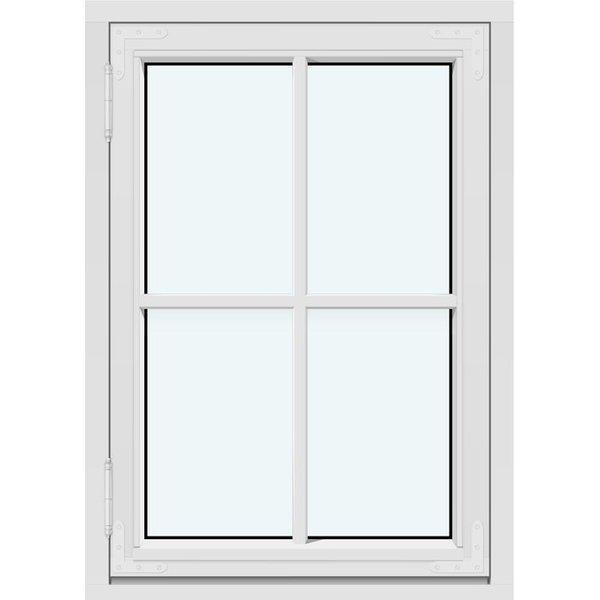 Historic-Style Single-Sash Outward-Opening Casement Window | 1 sash: 1 horizontal decorative bar and 1 vertical decorative bar