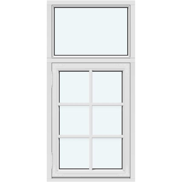 Historic-Style Kombi Outward-Opening Casement Window | 1 fixed glazed section without decorative bars; 1 sash with 2 horizontal and 1 vertical decorative bar