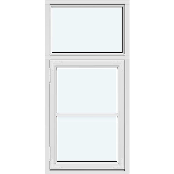 Historic-Style Kombi Outward-Opening Casement Window | 1 fixed glazed section without decorative bars; 1 sash with 1 horizontal decorative bar