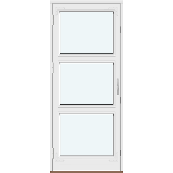 Historic-Style Single-Panel Outswing Patio Doors | 1 outswing door leaf with 2 horizontal glass-dividing bars