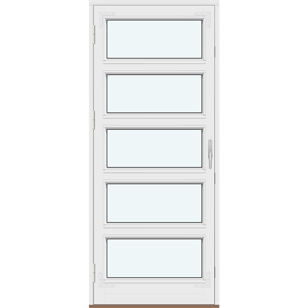 Historic-Style Single-Panel Outswing Patio Doors | 1 outswing door leaf with 4 horizontal glass-dividing bars