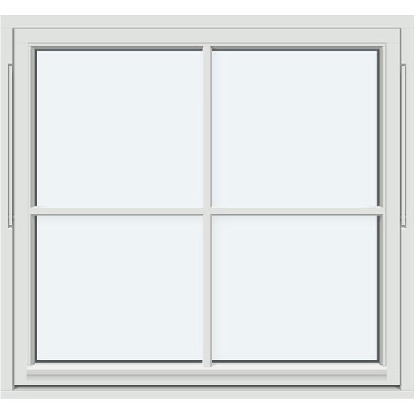 Super-Low-Uw Outward-Opening Passive House Window | 1 sash: 1 horizontal decorative bar and 1 vertical decorative bar