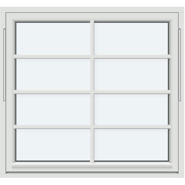 Super-Low-Uw Outward-Opening Passive House Window | 1 sash with 3 horizontal decorative bars and 1 vertical decorative bar