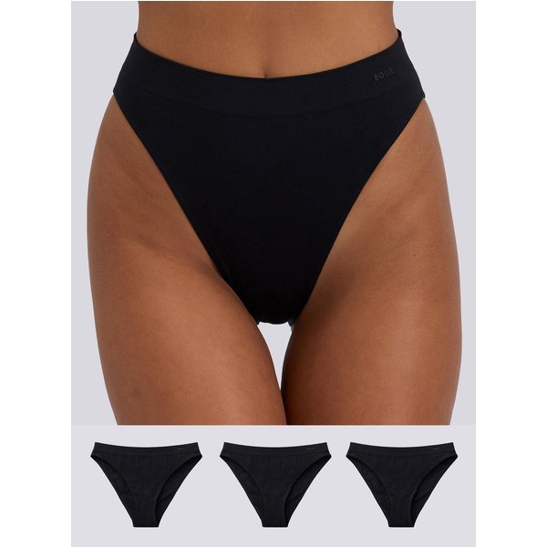 Boux Avenue 3 pack high leg seamfree brazilian knickers - Black - M