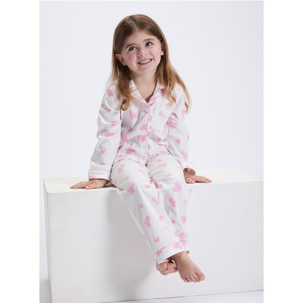 Boux Avenue Kids' love clouds fleece pyjamas in a bag - Ivory Mix - 10-11