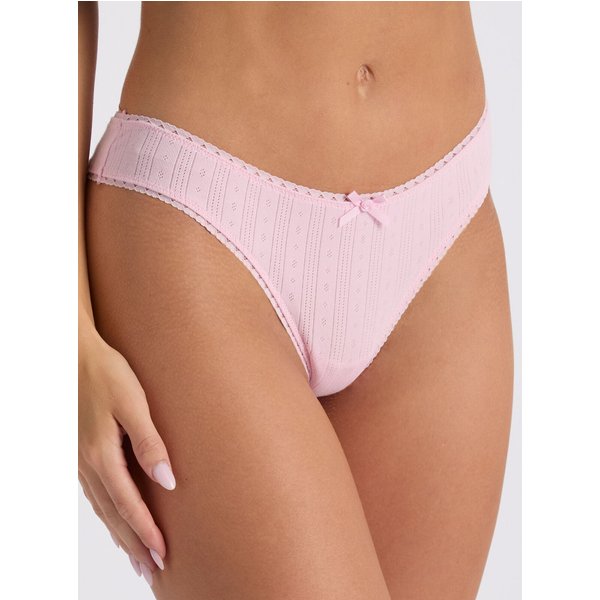 Boux Avenue Gigi cherry embroidered cheeky brazilian knickers - Pink Mix - 06