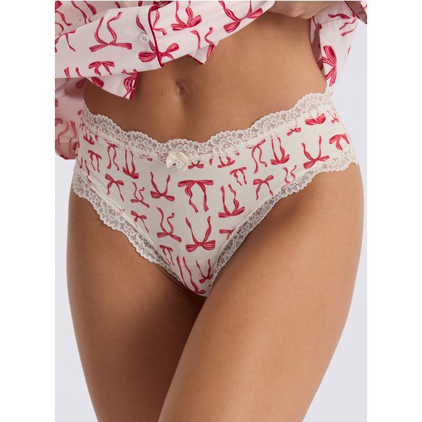 Boux Avenue Tatiana flutter bows brazilian knickers - Ivory Mix - 06